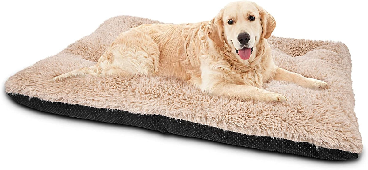 JOEJOY Large Dog Bed Crate Pad - 40.0"L x 27.0"W x 4.0"Th / Beige