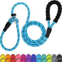 Slip Lead for Dogs, No Pull Training Leash, Padded Handle – Essentials for Dogs - M-3/8"x6'(50-110lbs) / Blue