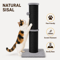 PAWSCRAT 32-Inch Tall Cat Scratching Post, Sisal - X-Large / Black - image 3