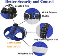 Cat Harness and Leash Set - Blue / S (Chest: 9" - 11") - image 3