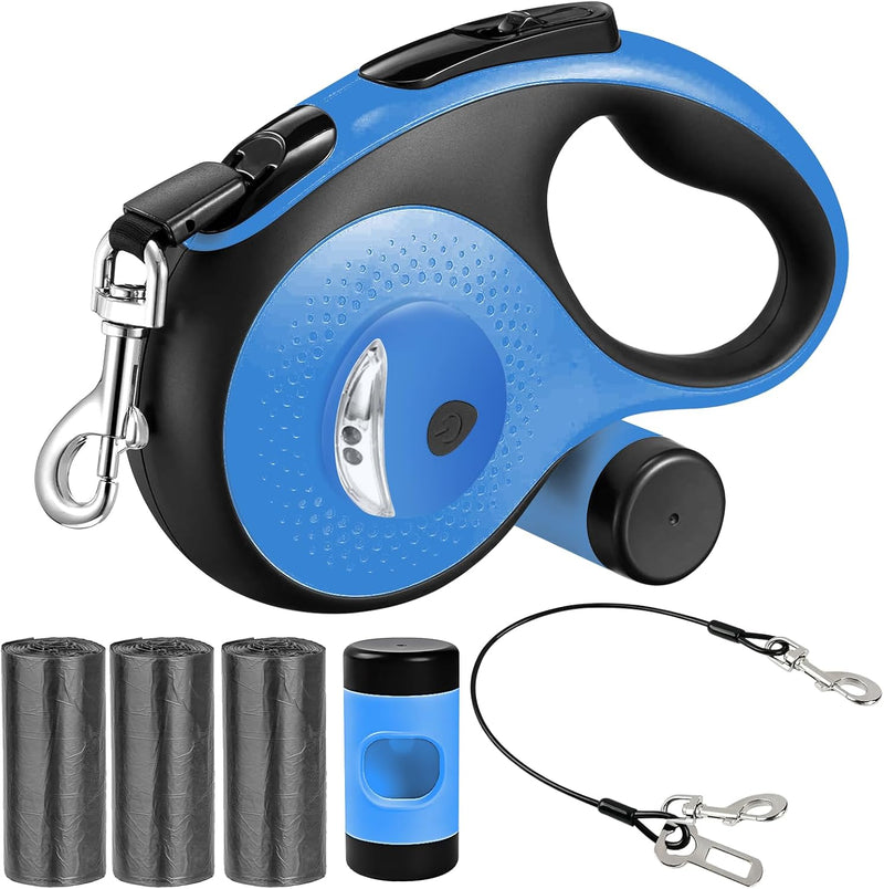 26Ft Retractable Dog Leash, for Dog Up to 110lbs - 26 ft / Blue