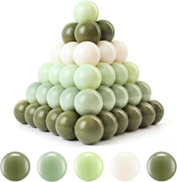 Clear Ball Pit Balls - Crush Proof Plastic Toy Balls for Boys and Girls – Fun for Kids & Family - 100 PACK / Pearl light green+Pearl green+Pearl dark green+Milk white