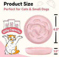 Slow Feeder Bowl for Cats and Small Dogs - 3 Pack - Pink+Blue+Green / 6.3''W x 1.5''H - image 2