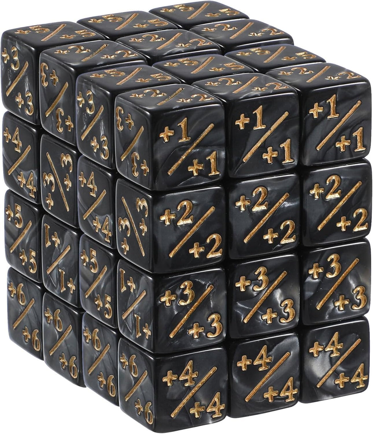 TOPPERFUN 24 black acrylic +1 token D6 counter dice for card games - view 2
