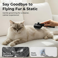 Pecute Self-Cleaning Steam Dog Cat Brush for Heavy Shedding/Long Coats – Essentials for Cats - Black - image 3