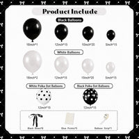 Pink Balloon Arch Kit, 145Pcs Baby Shower Birthday Decor – Fun for Kids & Family - Black White Polka Dot - image 4