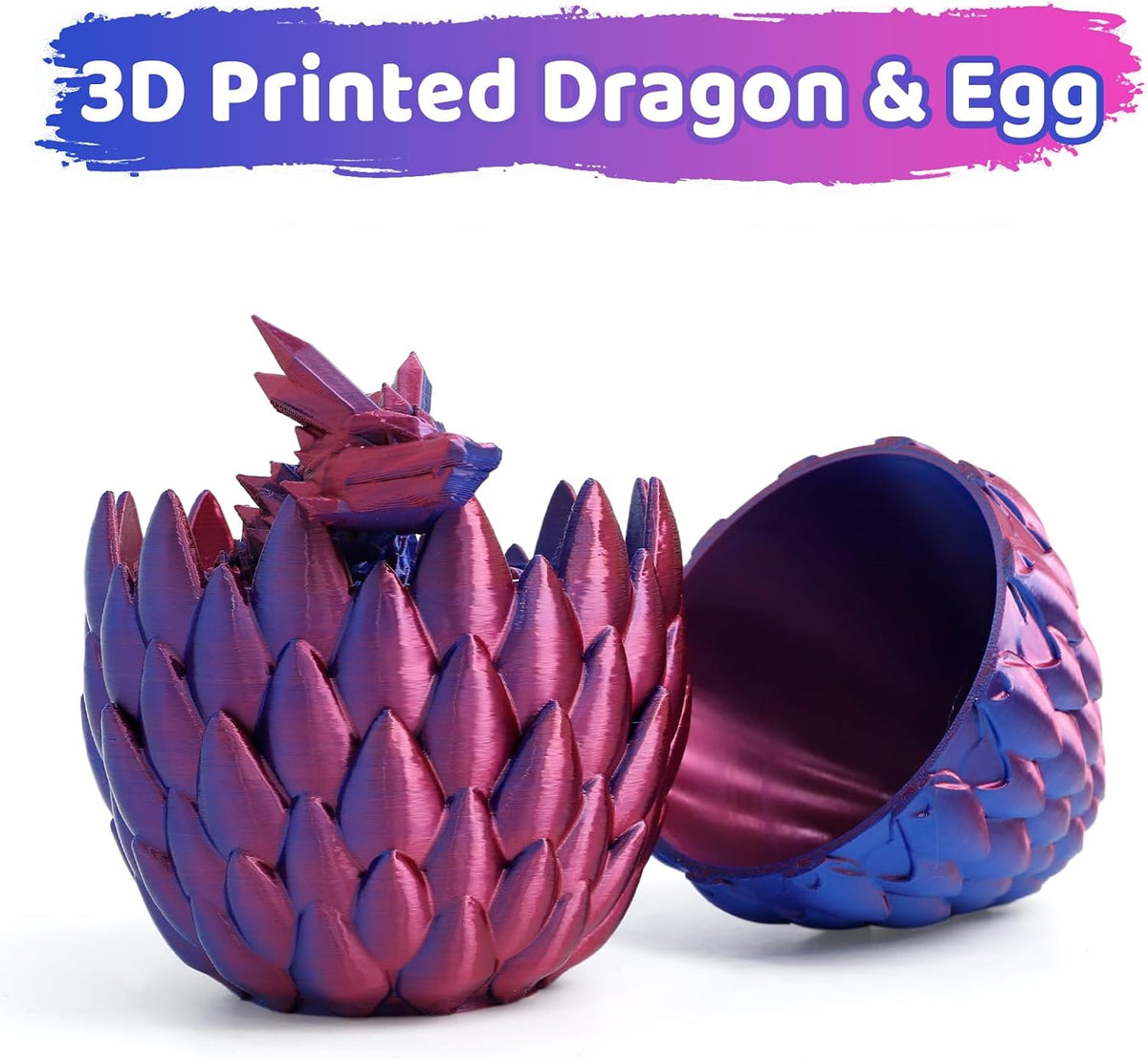 3D Printed Dragon Egg, Large 12" for Kids, Dragon Lovers - Purple Mix - image 2