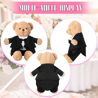 Minatee teddy bear tuxedo outfit in black and white with bow tie for 13 inch plush bears - view 2
