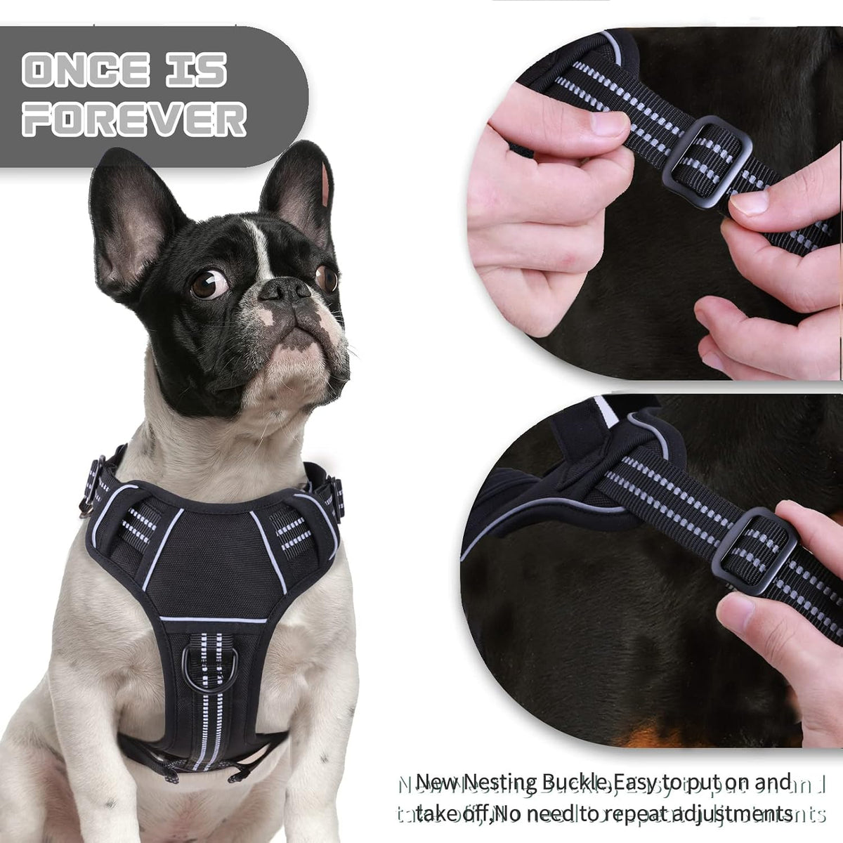 No Pull Dog Harness for Medium Dogs - Black / XL - image 4
