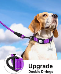 TagME Airtag Dog Collar,Waterproof Reflective Pet Collar with Airtag Holder,Soft Padded and Double D-Rings for Medium Dogs,Purple