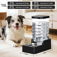 2.4Gallon Dog Water Bowl Dispenser for Dogs:Leak Resistant Waterer – Essentials for Dogs - Black with Lid & Filter / 10L - image 2
