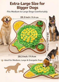 HOPET Snuffle Mat for Dogs Large Breed - 28*28 A-Green Flower Trap - image 3