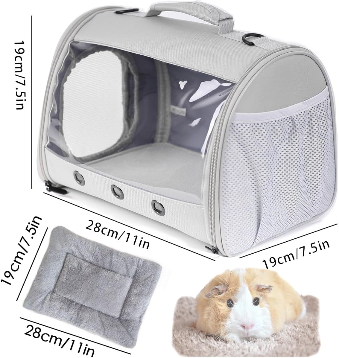 Bearded Dragon Travel Carrier Backpack, Lizard Backpack Carrier - Grey / TPU Carrier+MAT - image 2