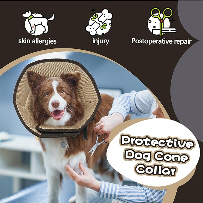 Dog Cone Collar After Surgery, Adjustable Soft Recovery Cone for Small Dogs to Stop Licking, Light-Weight Comfortable Elizabethan Collar for Dogs Anti-Bite Lick Protective Wound