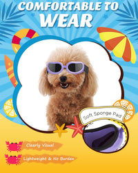 Lewondr Small Dog Sunglasses UV Protection Heart Shape Dogs Goggles - Macaron Purple / Solid - image 4