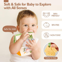 hahaland Baby Soft Cloth Crinkle Books Touch and Feel Sensory Infant - Sensory Book - image 4