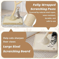 PETSITE 70" Tall Cat Tree, Cat Tower with Scratching Posts and Board, Multi-Level Cat Tower for Large Cats 20 lbs+ with 3 Cozy Perches and Dangling Balls, Modern Cat Tree for Indoor Cats Large Adult
