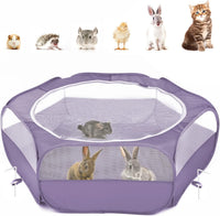 Pawaboo Small Animal Playpen, Waterproof Portable Pet Cage Tent - E-Purple / 1