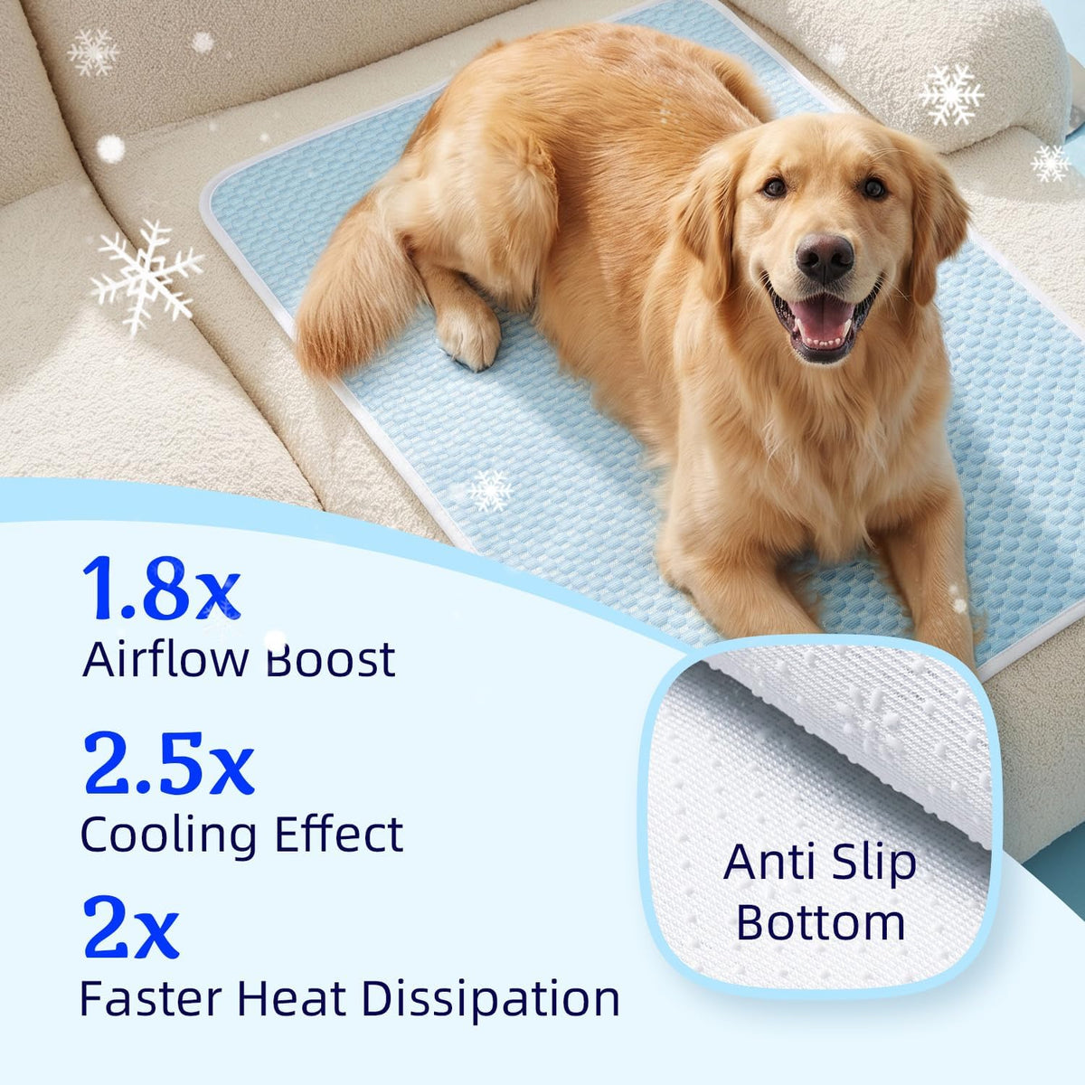 Mora Pets Dog Cooling Mat Instant Pet Cooling Pad Bed for Large Dogs - Blue / 28-Inch (Small) - image 3