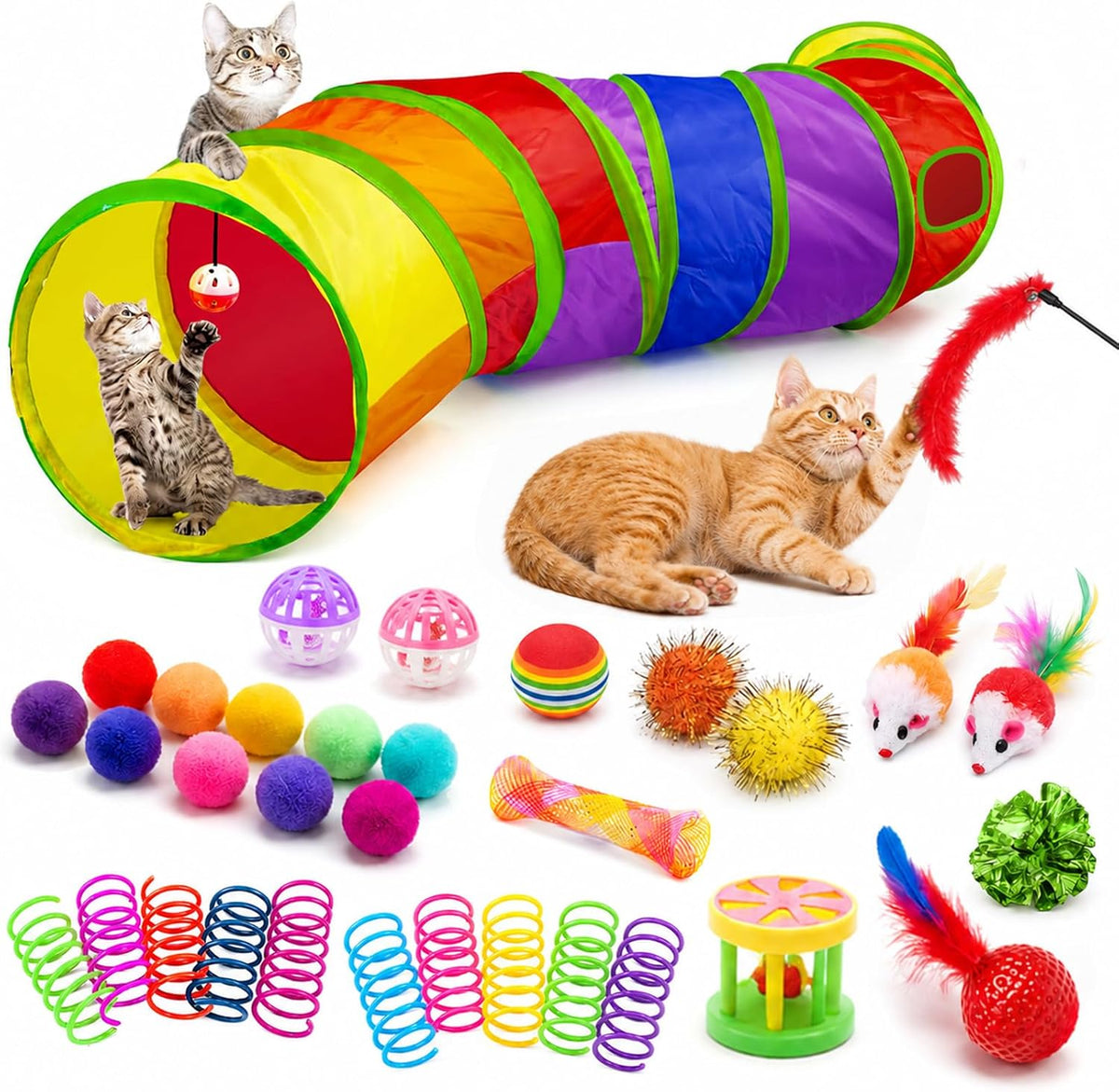 AILUKI 35PCS Cat Toys Variety Pack for Indoor Cats - Red