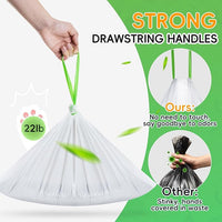 60 Pack Cat Litter Box Liners for Meo Want SC01, MW-SC02, MW-LR01,1.5 Mil Thick Drawstring Heavy Duty Leak-proof Disposable Smart Self-Cleaning Litter Box Robot Waste Drawer Trash Bags 18" x 12.6"