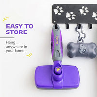 Hertzko Dog Slicker Brush and Dog Hair Remover - Self-Cleaning Brush for Cats and Dogs - Pet Hair Remover Brush for Fur - Gently Removes Mats, Tangles, and Loose Hair - Ideal for Home Use