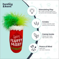 Huxley & Kent Plush Cat Toy - Interactive Catnip Toy for Cats & Kittens - Soft Kitty Toys with Crinkle & Catnip - Fun Indoor Play - Fluffy Mary