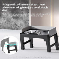 Elevated Dog Bowls for Medium and Large Dogs - 2 Stainless Steel Bowls / Grey - image 3
