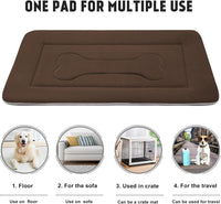 Large Dog Bed Soft Dog Crate Pad Mat 42 in Non-Slip Bottom Washable - 48.0"L x 30.0"W x 1.2"Th / Dark Brown - image 4