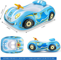 BOffer inflatable baby pool float shaped like a car with steering wheel and horn - view 6