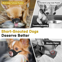 Mesh Muzzle for Short Snout and Small Medium Dogs Anti-Biting – Essentials for Dogs - Black / XXS [Snout Cir: 4-4.75"] - image 2
