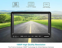 FOOKOO Ⅱ HD Backup Camera System Kit,7" 1080P Reversing Monitor+IP69 Waterproof Rear View Camera,Sharp CCD Chip, 100% Not Wash Up,Truck/Semi-Trailer/Box Truck/RV (FHD1-Wired)