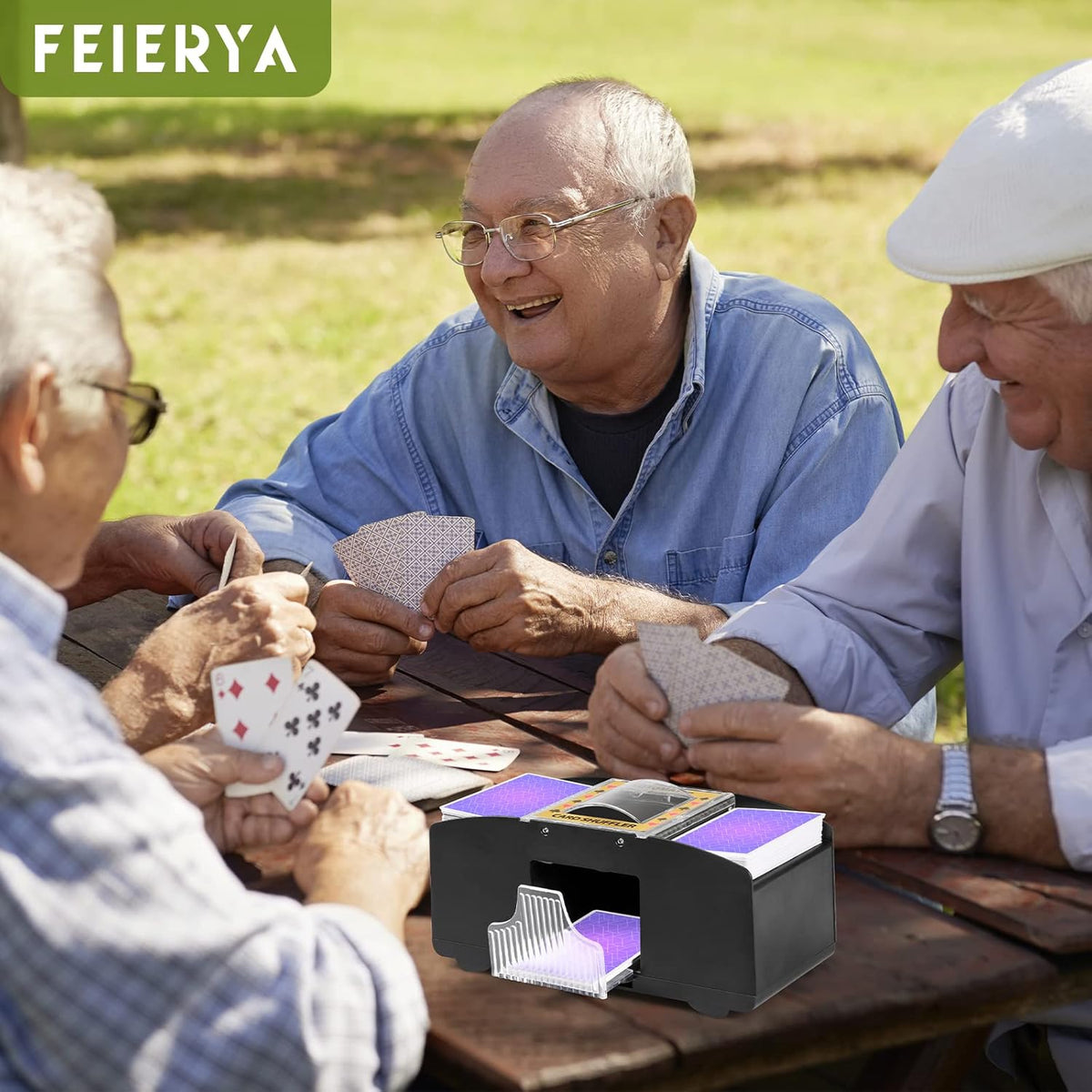 FEIERYA Automatic Card Shuffler 1/2/4/6 Decks – Fun for Kids & Family - 2 Decks - image 2