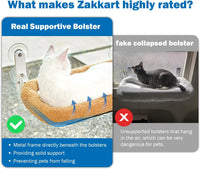 Zakkart Foldable Cat Hammock for Window – Essentials for Cats - Brown Bolster Bed / Medium - image 2