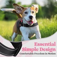 rabbitgoo Dog Harness Medium Sized, Easy On Pet Vest with One Buckle, No Pull Adjustable Service Harness with D-Ring & Handle, Reflective for Safety Walking, Training, Pink, M