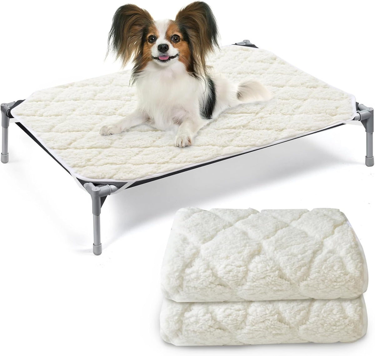 Elevated Dog Bed Pad Waterproof 2 Pack, Waterproof Pad Only – Essentials for Dogs - Medium (25"W x 35"L)