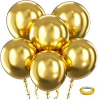 Bezente Assorted Latex Rainbow Balloons 100 Pack 12 inch – Fun for Kids & Family - 05-gold-s31 / 18inch (Large)