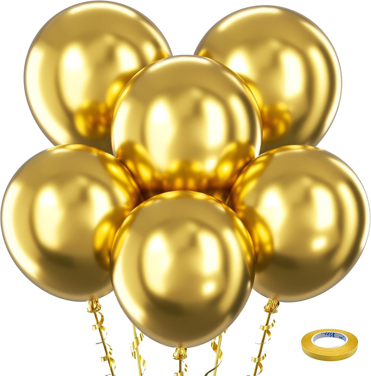 Bezente Assorted Latex Rainbow Balloons 100 Pack 12 inch – Fun for Kids & Family - 05-gold-s31 / 18inch (Large)