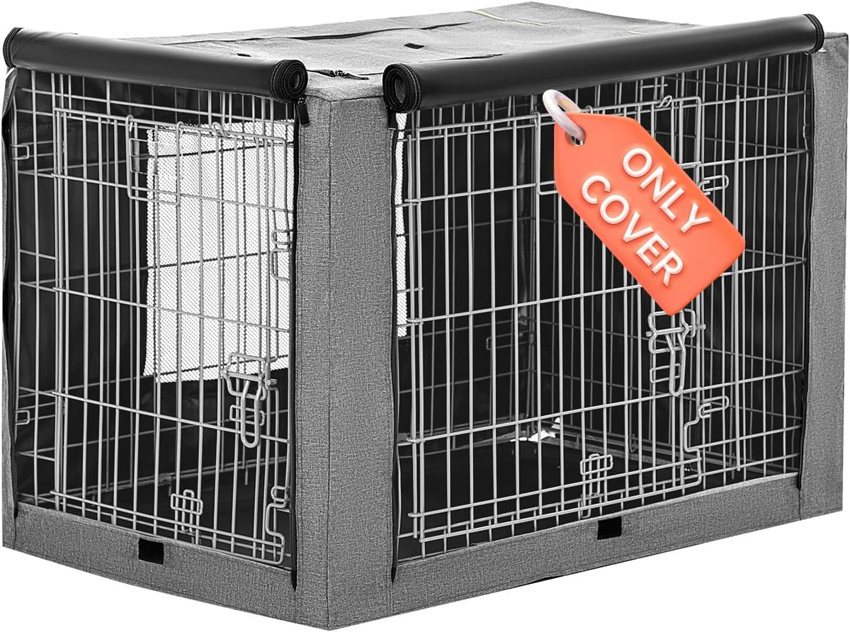 PETSFIT Dog Crate Cover, Double Doors, Mesh Window - 36.5"L x 23.5"W x 25.0"H