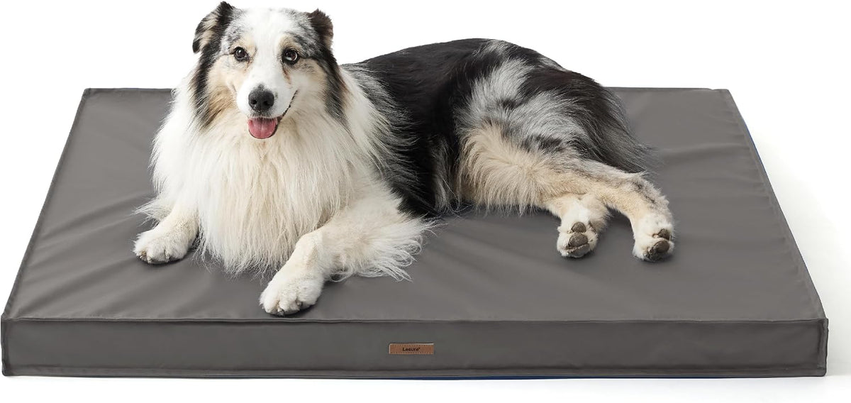 LE SURE Outdoor Waterproof Dog Beds Large Sized - 36"L x 27"W x 3"Th / Grey