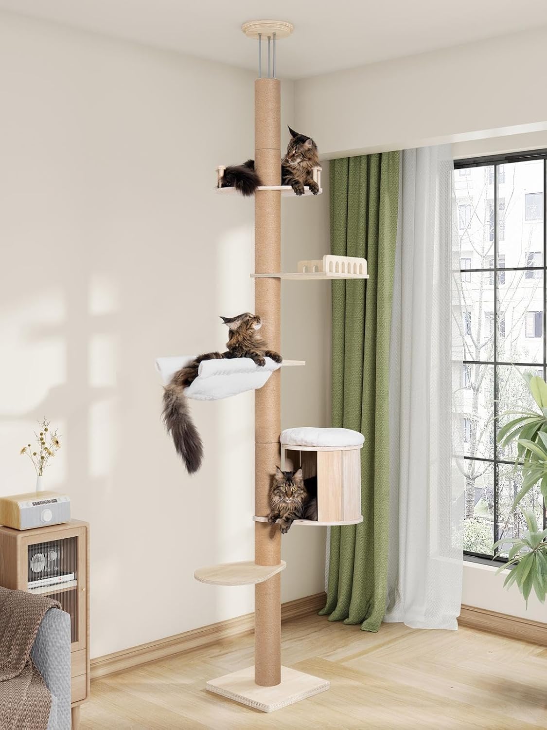 10.2ft Floor to Ceiling Cat Tree for Large Cats, Tall Cat Tower – Essentials for Cats