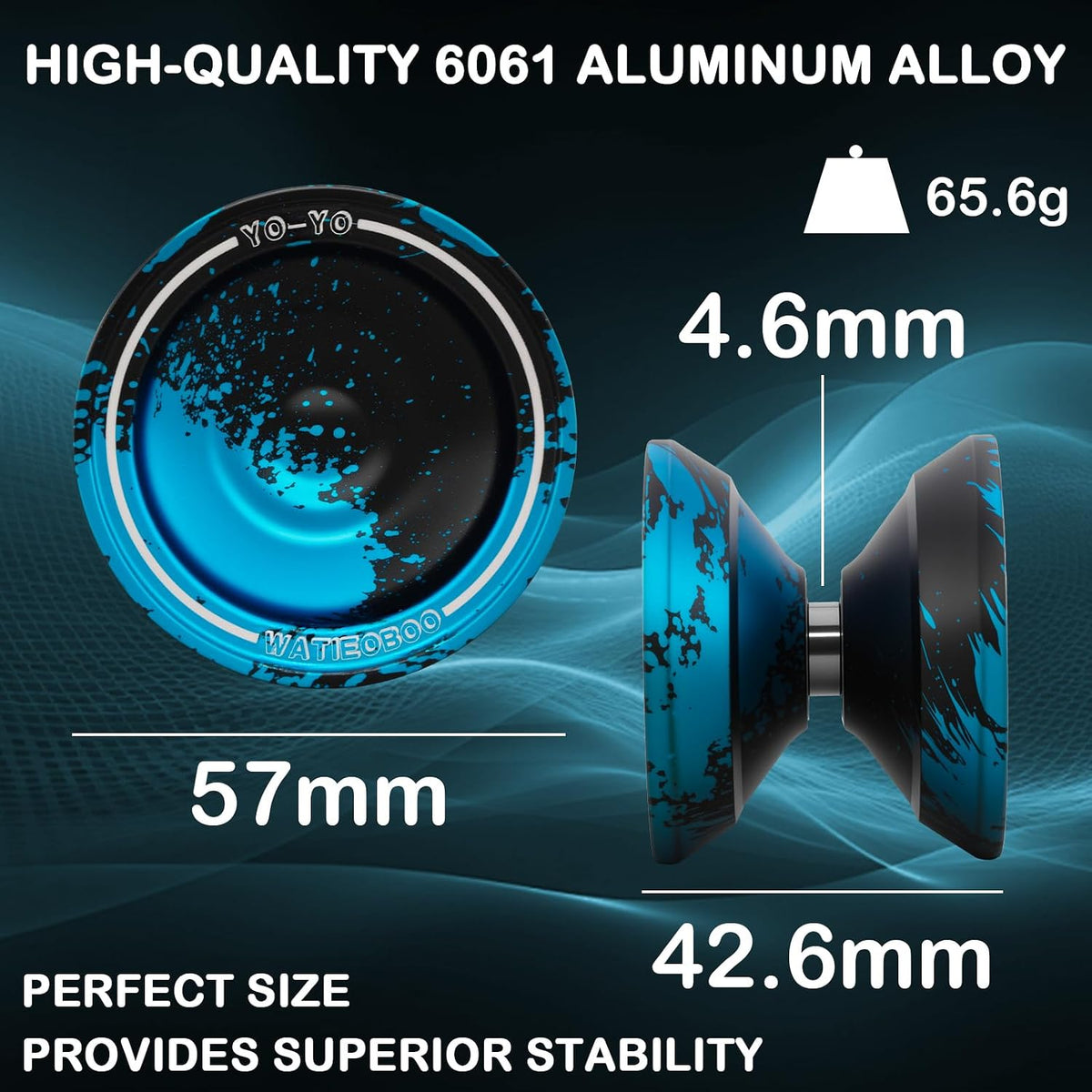 W07 yoyo Professional Metal Trick Yoyo Responsive & Unresponsive – Fun for Kids & Family - 7-BlackBlue-Pro - image 2