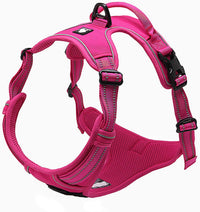 TRUE LOVE Adjustable No-Pull Dog Harness Reflective Pup Vest - M / Fushcia