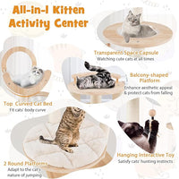 Tangkula Solid Wood Cat Tree, 4-in-1 Building Block Large Cat Tower with Space Capsule Nest, Scratching Posts, Padded Platform, Hanging Toy, Cat Tree Tower with 4 Transformations for Indoor Cats