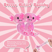 Ropuptl sitting axolotl squishy toy in purple, slow rising soft fidget - view 27