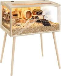 PROLEE Small Animal Cage, Hamster Cage Wooden Roof - 40.0"L x 20.0"W x 47.5"H / Wooden Roof