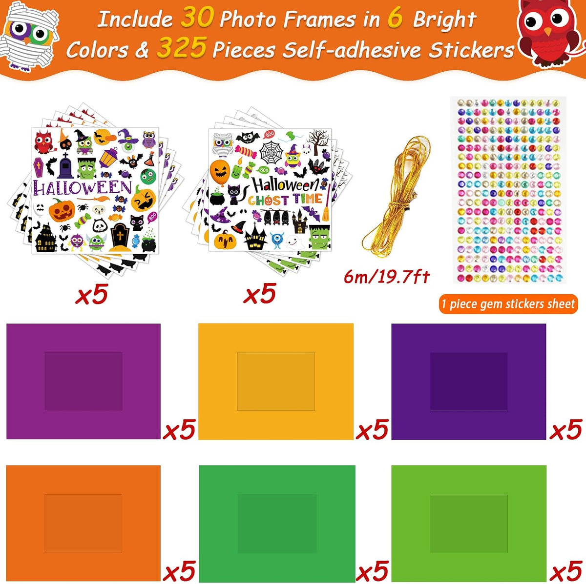 30 Packs Halloween Arts and Crafts for Kids Picture Frame Craft Kits - Halloween - image 2