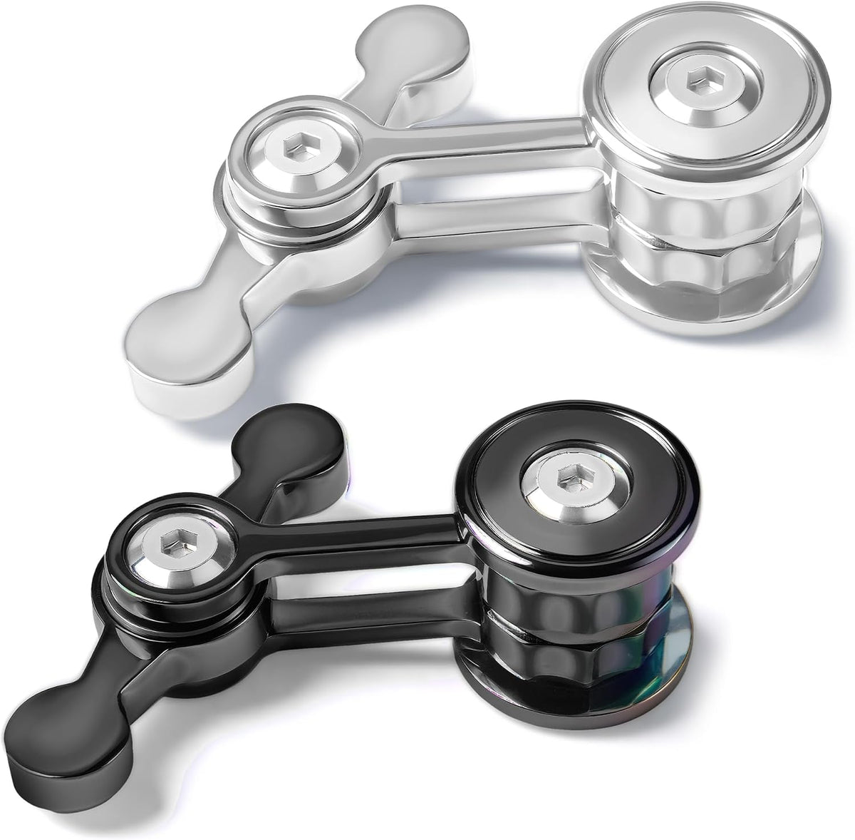 Fidget Spinner Toys for Adults Teen Boy - 2pc Black+silver