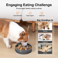 Sted Ceramic Slow Feeder Dog Bowls for Medium Large Breed – Essentials for Dogs - Medium-8 inches / Grey - image 3