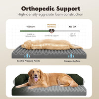 Orthopedic Washable Dog Bed with Bolster for Medium to Large Dogs – Essentials for Dogs - 38.0"L x 25.0"W x 6.5"Th / Outpost Olive - image 3